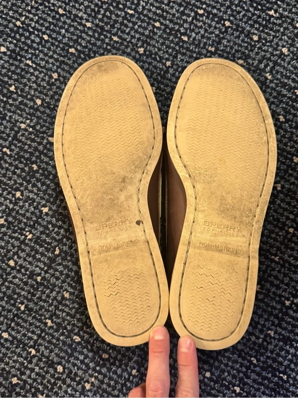 Sperry: Brown Leather Boat Shoes with Tan Laces